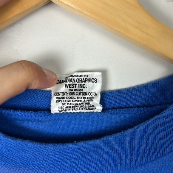 New York Giants NFL Vintage 90s Blue Graphic Tee - Waves Size Large - Picture 3 of 8